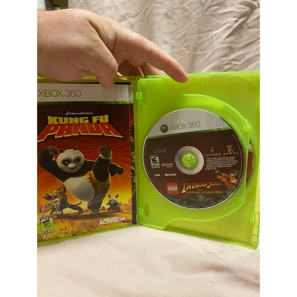 LEGO Indiana Jones and Kung Fu Panda Dual Pack (Microsoft Xbox 360, 2008) CIB